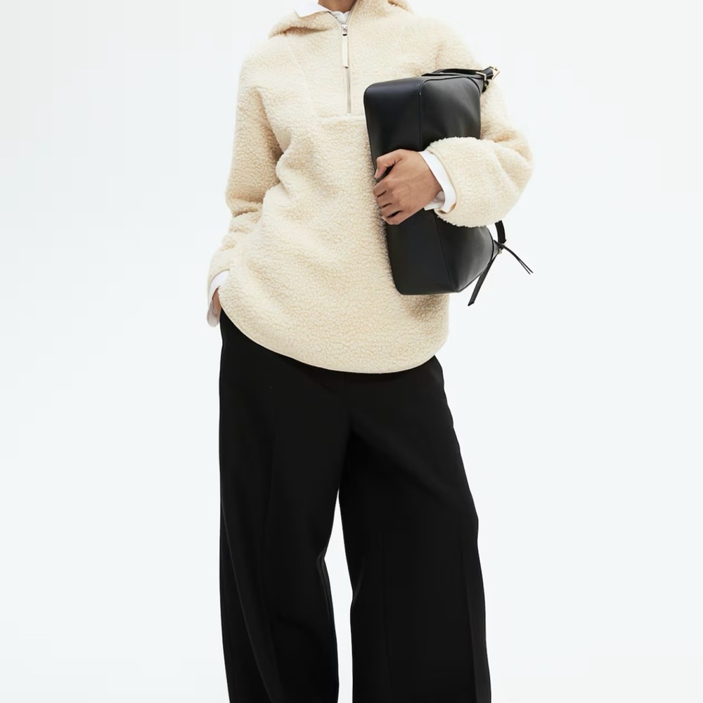 Cream Fleece overside hoodie